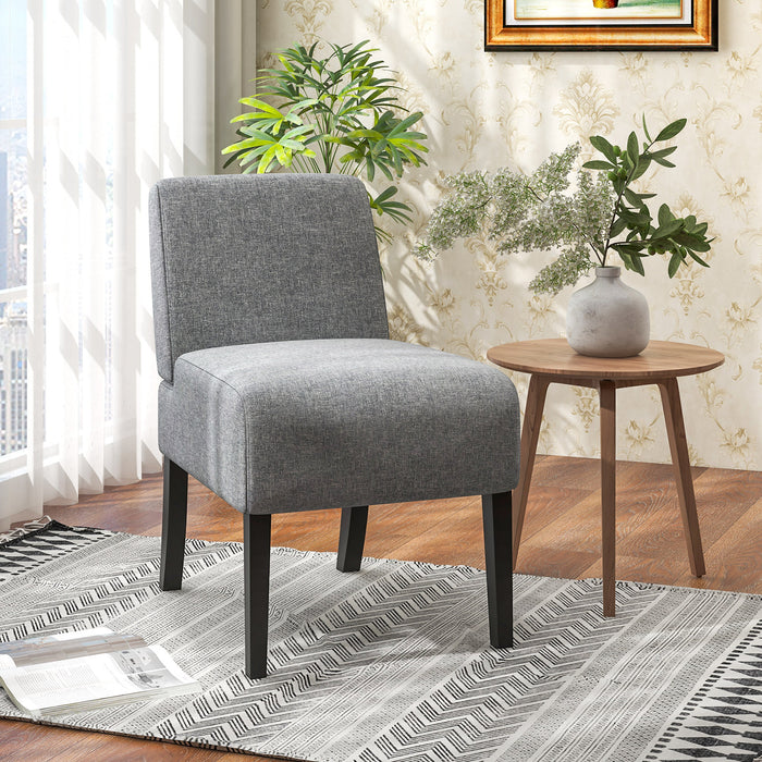 Upholstered Living Room Chair with Rubber Wood Legs-Dark Gray