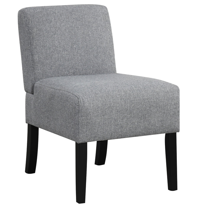 Upholstered Living Room Chair with Rubber Wood Legs-Dark Gray