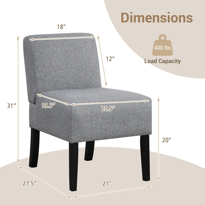 Upholstered Living Room Chair with Rubber Wood Legs-Dark Gray