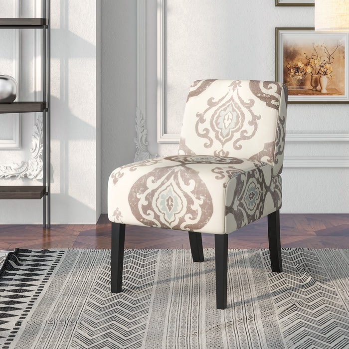 Upholstered Living Room Chair with Rubber Wood Legs-Light Gray