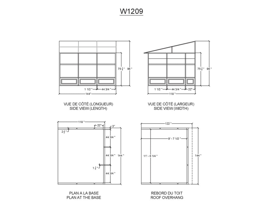 Gazebo Penguin | Florence - Wall Mounted Solarium Metal Roof, 10' X 12'