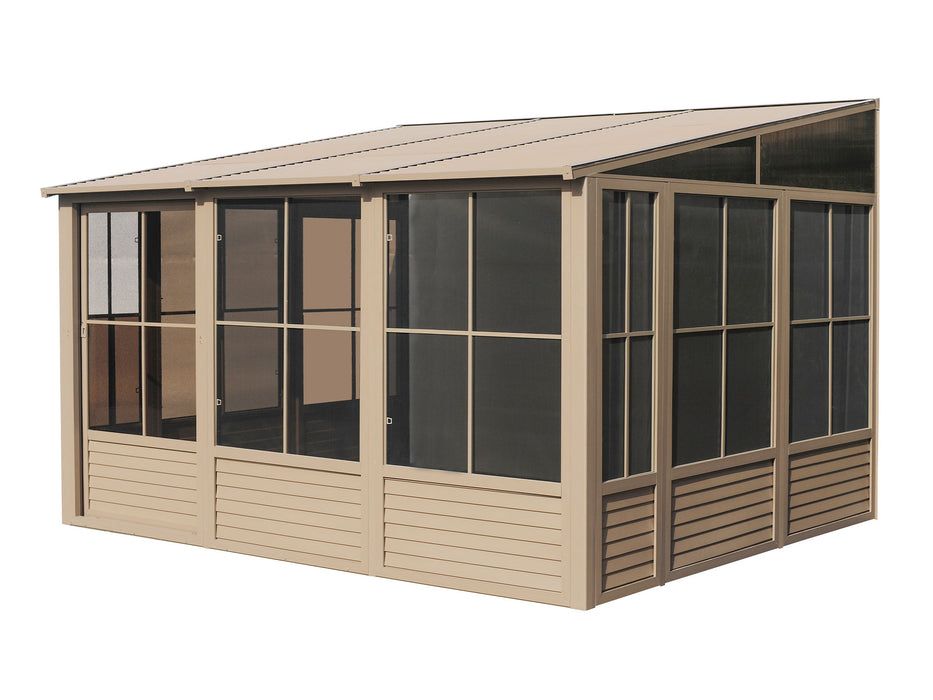 Gazebo Penguin | Florence - Wall Mounted Solarium Metal Roof, 8' X 16'