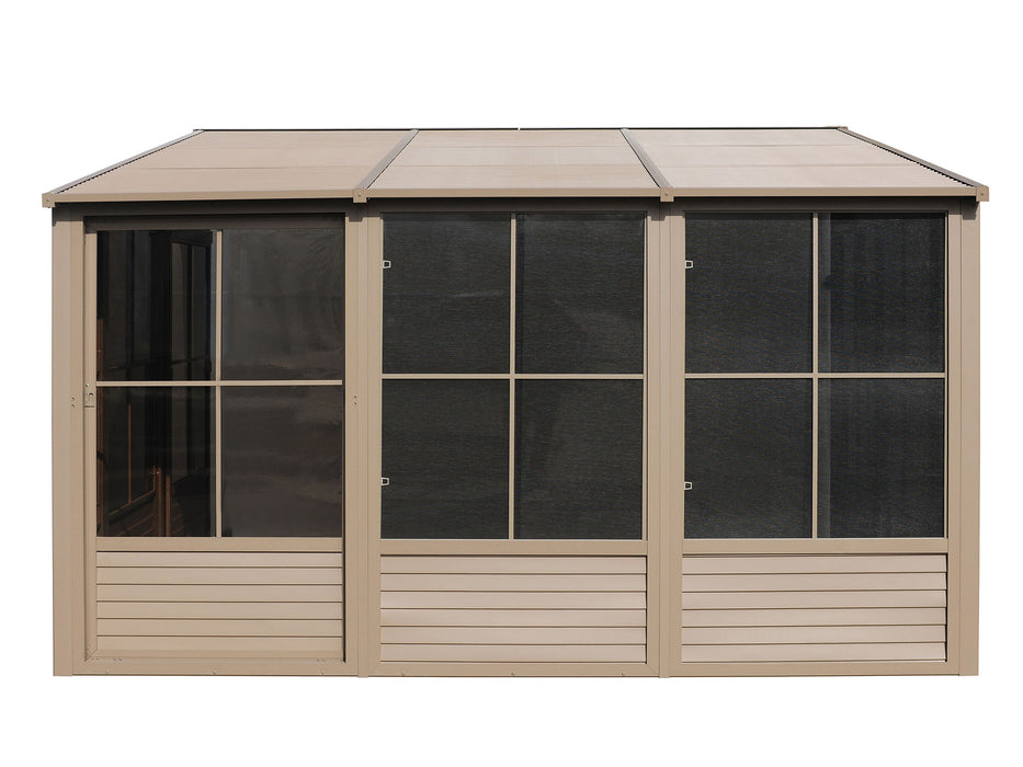 Gazebo Penguin | Florence - Wall Mounted Solarium Metal Roof, 10' X 12'