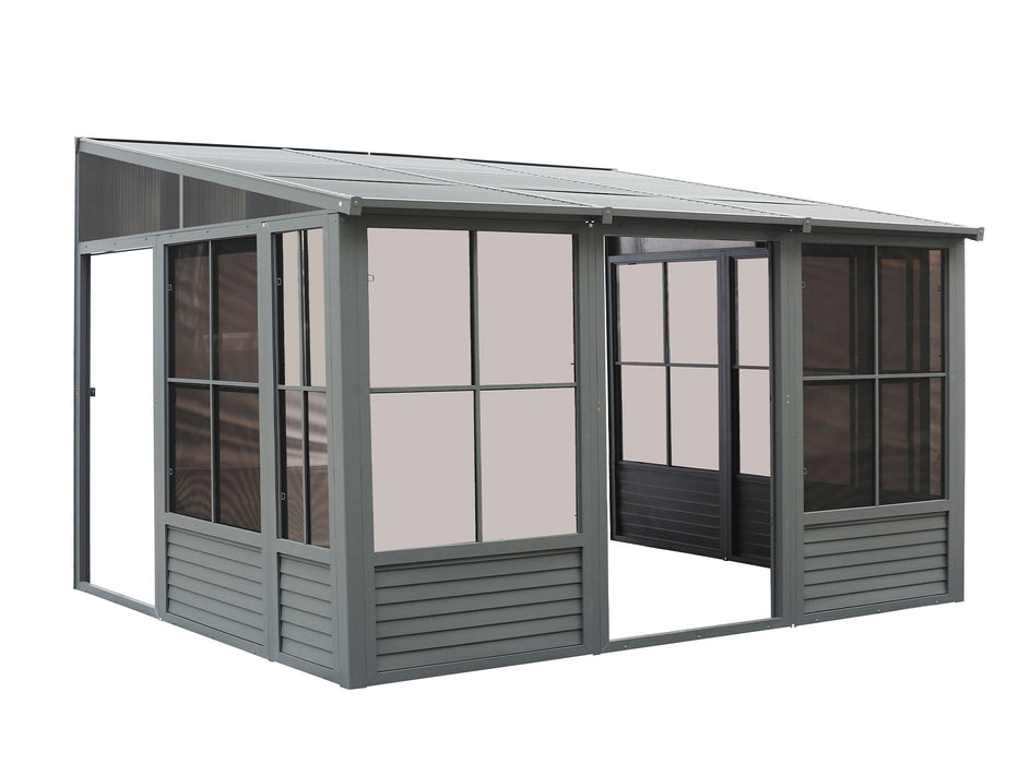 Gazebo Penguin | Florence - Wall Mounted Solarium Metal Roof, 10' X 16'