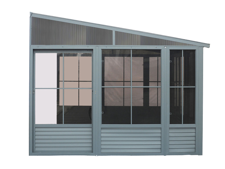 Gazebo Penguin | Florence - Wall Mounted Solarium Metal Roof, 10' X 16'