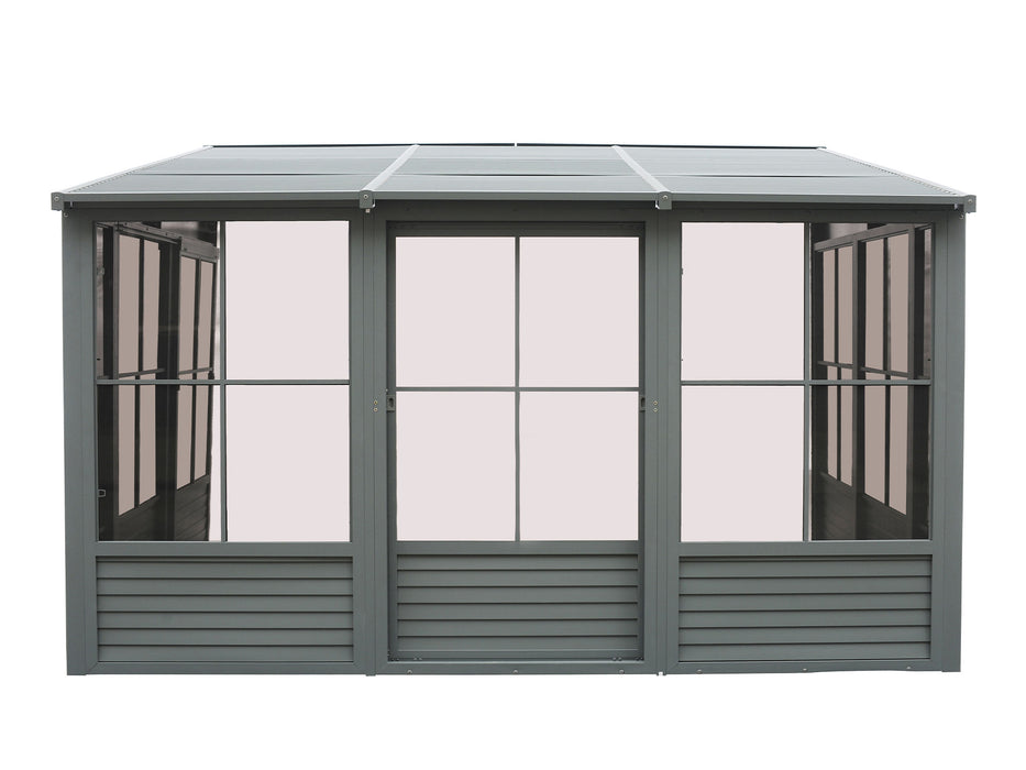 Gazebo Penguin | Florence - Wall Mounted Solarium Metal Roof, 8' X 16'