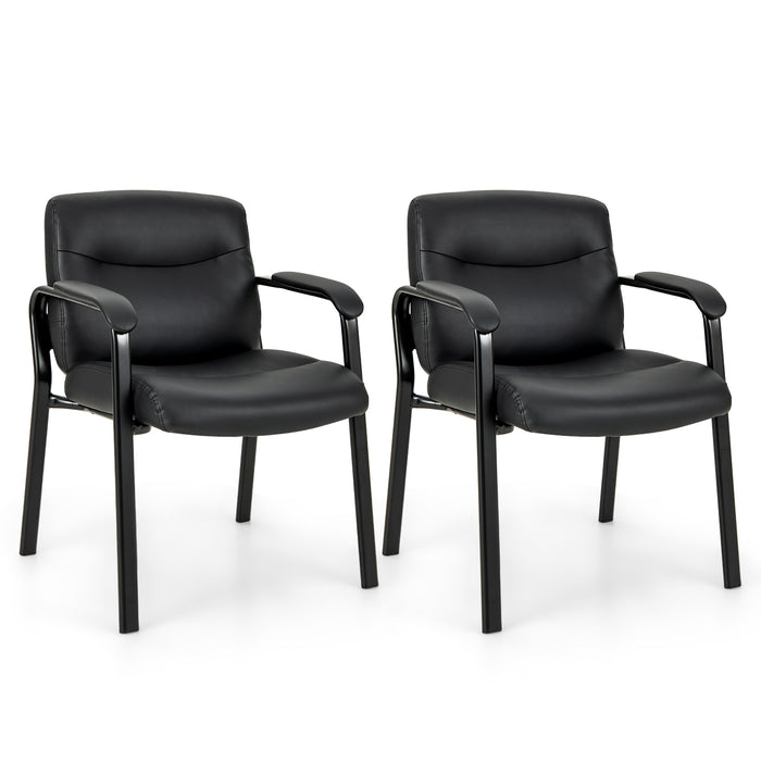 Waiting Room Chair No Wheels Set of 2-Black