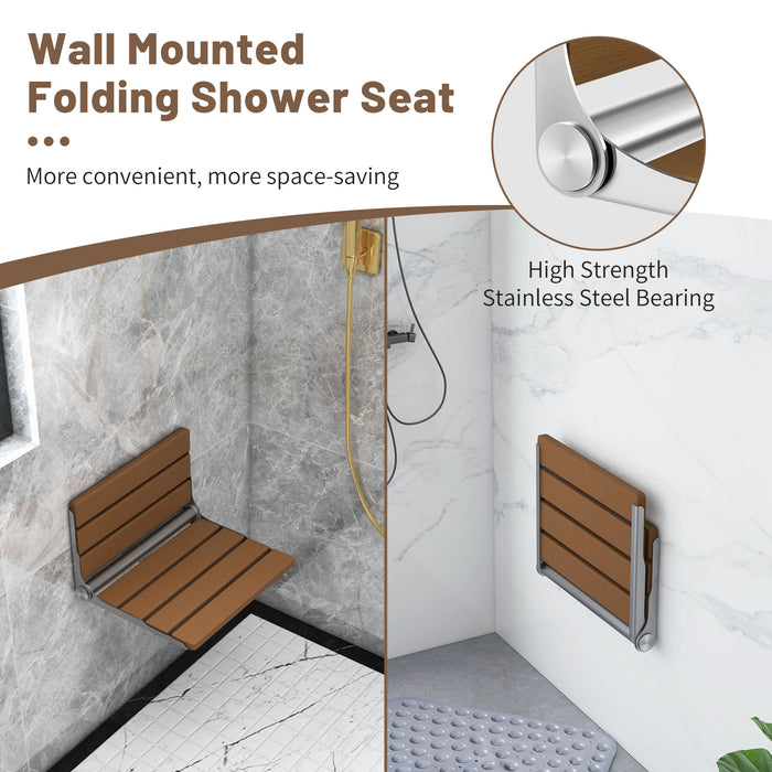 Wall-Mounted Foldable Waterproof HIPS Bathroom Bench