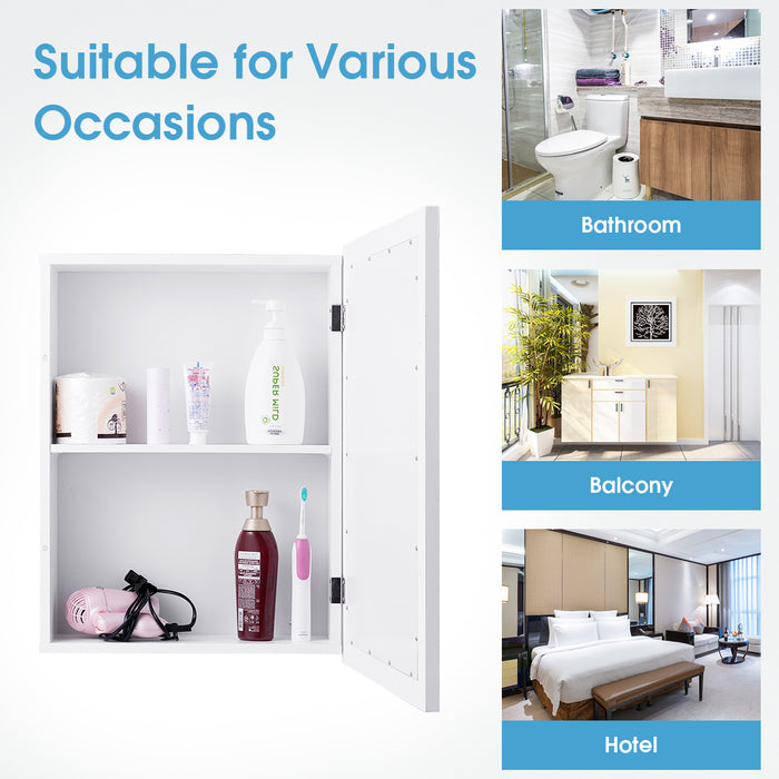 Wall Mounted Adjustable Medicine Storage Mirror Cabinet