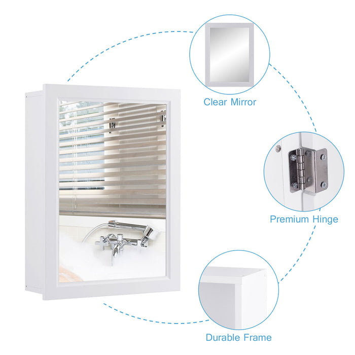 Wall Mounted Adjustable Medicine Storage Mirror Cabinet