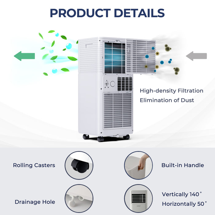 10000 BTU Air Cooler with Fan and Dehumidifier Mode-White