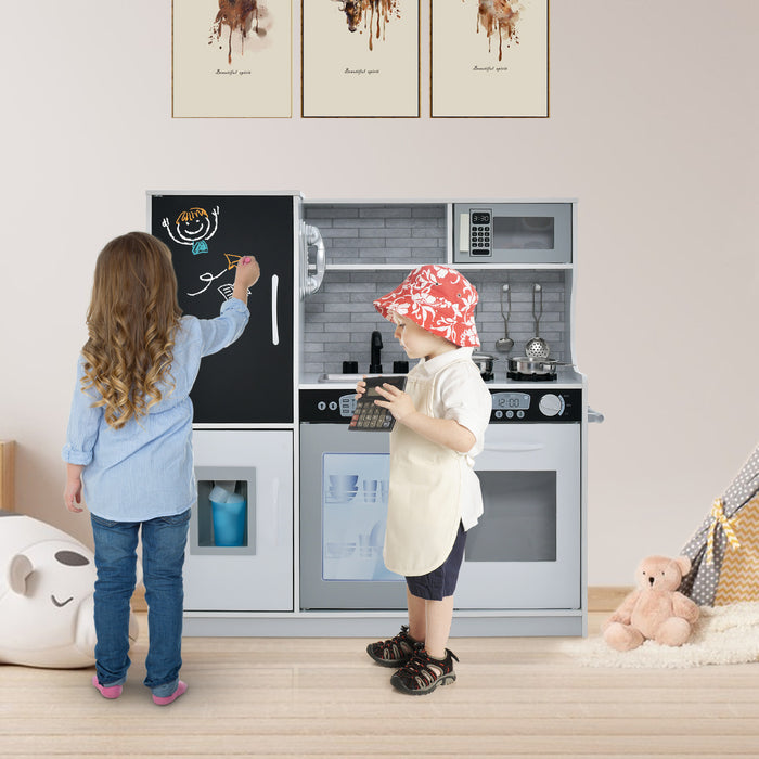 Toddler Pretend Play Kitchen for Boys and Girls 3-6 Years Old-White