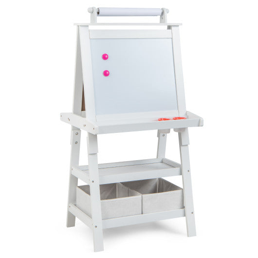 3-in-1 Double-Sided Storage Art Easel-White