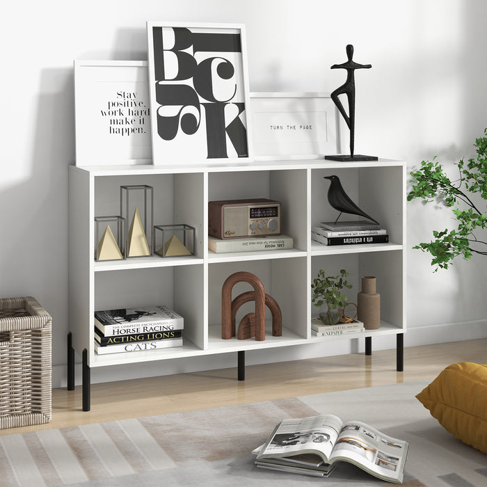 Open-Back Bookshelf with Drawer for Study-White