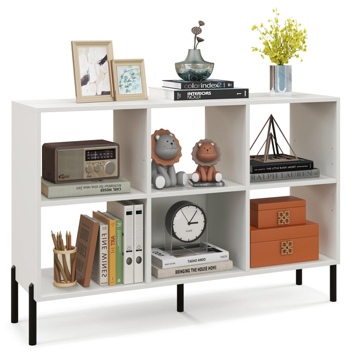 Open-Back Bookshelf with Drawer for Study-White