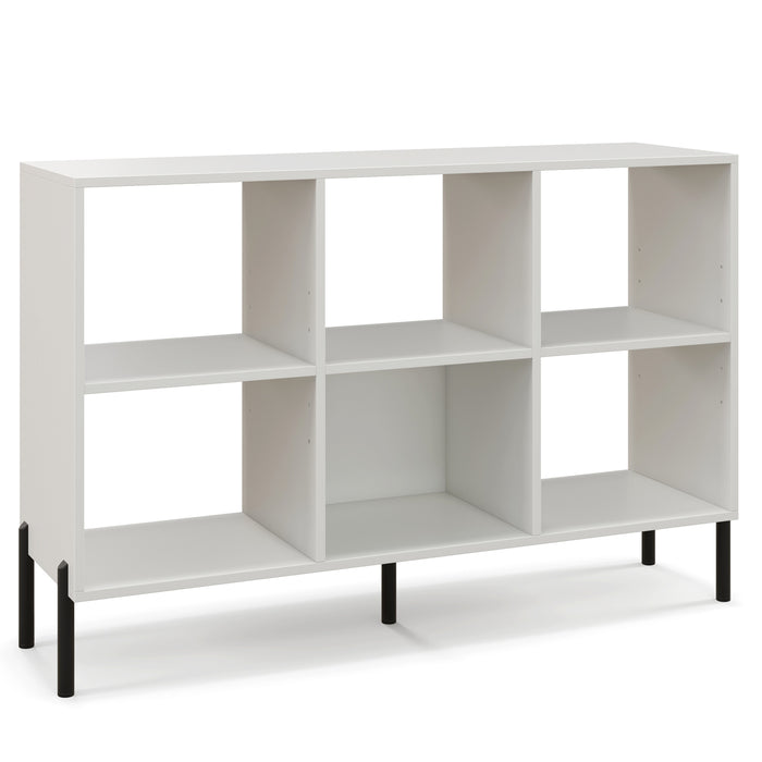 Open-Back Bookshelf with Drawer for Study-White