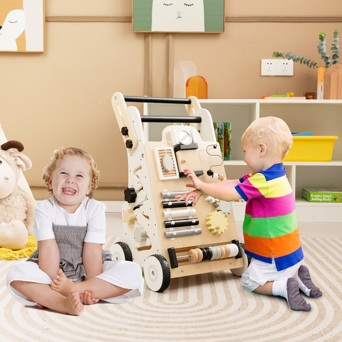 Wooden Baby Walker with Height Adjustable Handles