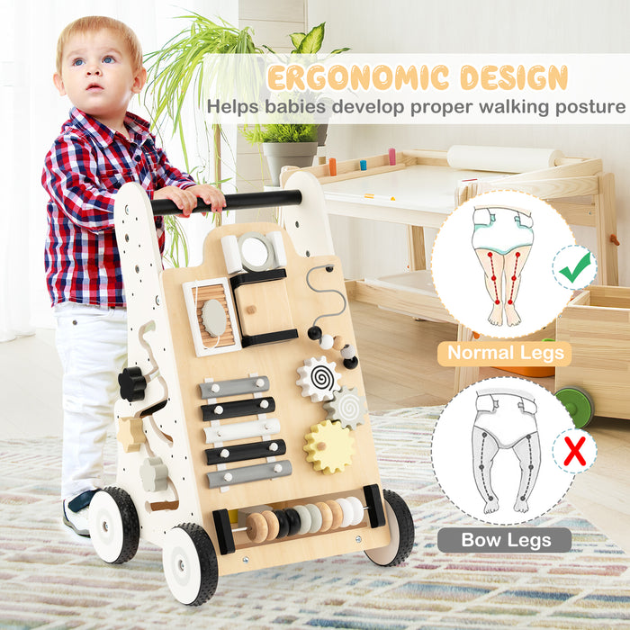 Wooden Baby Walker with Height Adjustable Handles