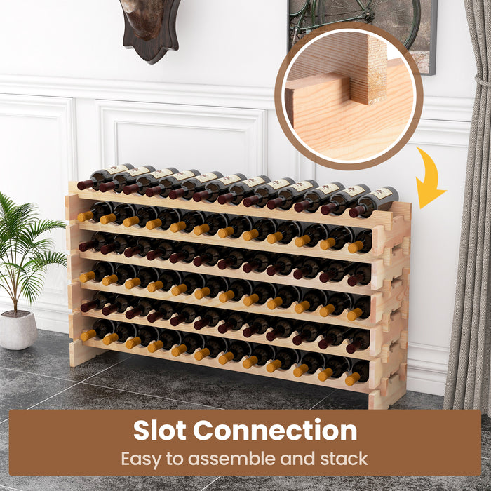 Wooden Bottle Rack Wine Display Shelves for 72 Bottles