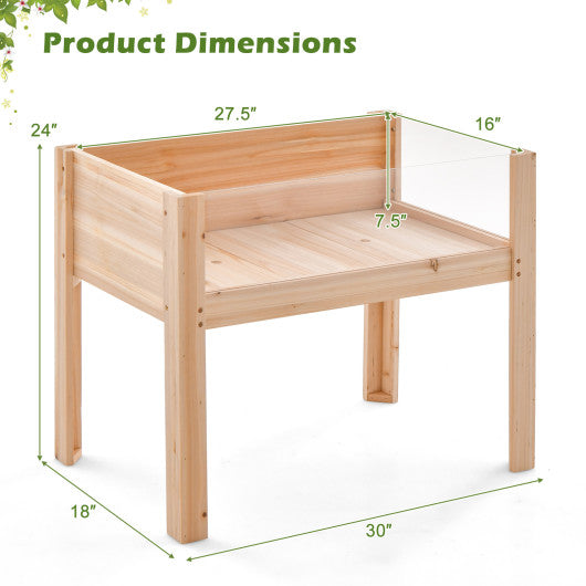 30/47 Inch Wooden Raised Garden Bed-S