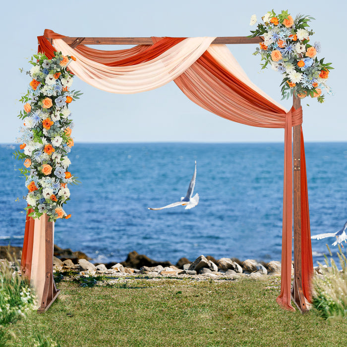 Wooden Wedding Arch Solid Wood Arbor Backdrop Stand for Wedding Ceremony-Square