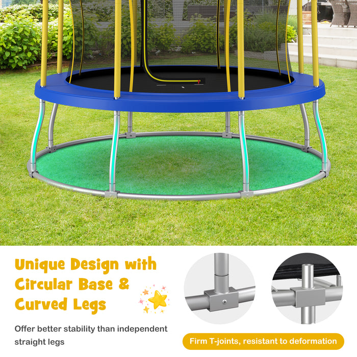 10 Feet Unique Flower Shape Trampoline with Galvanized Steel Frame-Yellow