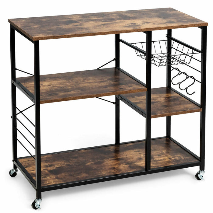 Rolling Industrial Kitchen Bakerâ€™s Storage Shelf