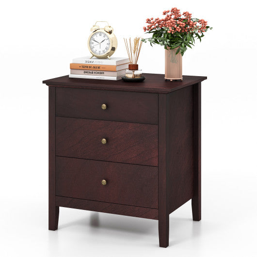 3 Drawers Nightstand Beside End Side Table Accent Table