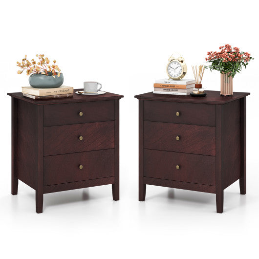 3 Drawers Nightstand Beside End Side Table Accent Table