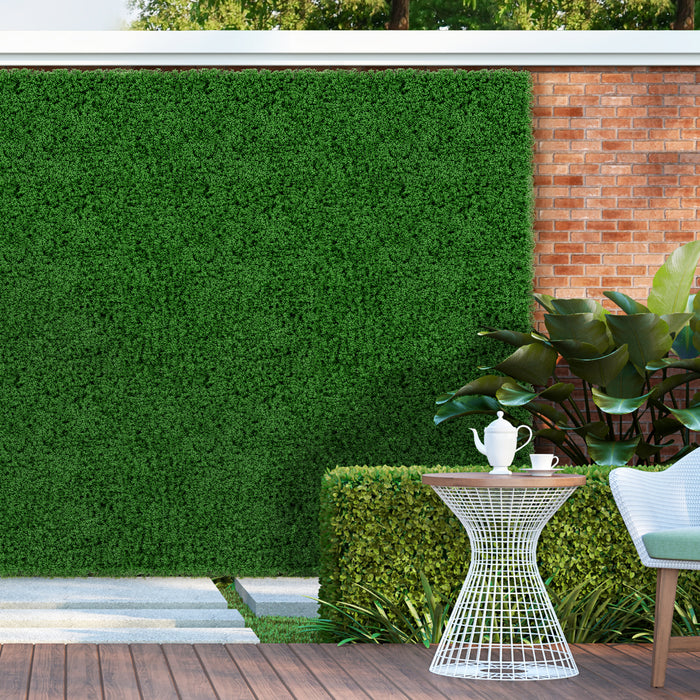 12 Pieces 20 x 20 inches Artificial Grass Wall Panels for Garden Yard Balcony-Green