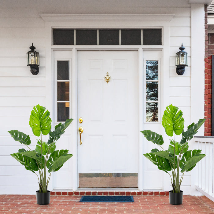 2 Pack Artificial Monstera Deliciosa Tree with 10 Leaves of Different Sizes