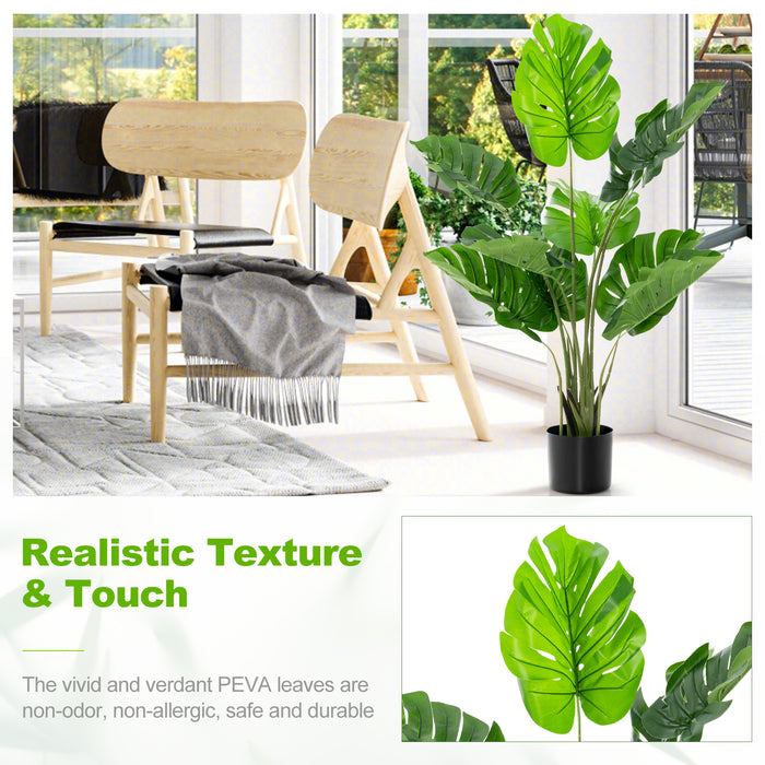 2 Pack Artificial Monstera Deliciosa Tree with 10 Leaves of Different Sizes