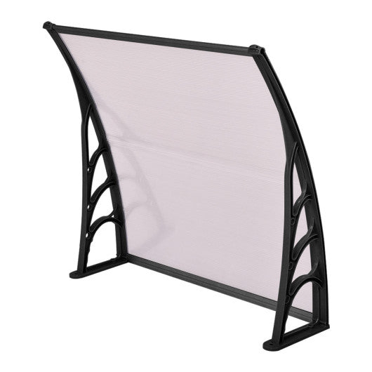 40 x 40 Inch Outdoor Polycarbonate Front Door Window Awning Canopy-Black