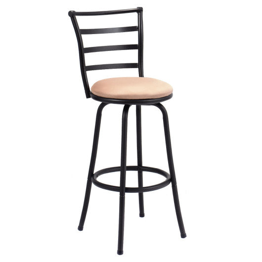 Set of 3 Steel Frame Counter Height Modern Swivel Bar Stools