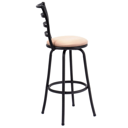 Set of 3 Steel Frame Counter Height Modern Swivel Bar Stools