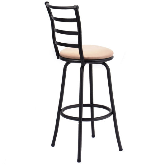 Set of 3 Steel Frame Counter Height Modern Swivel Bar Stools