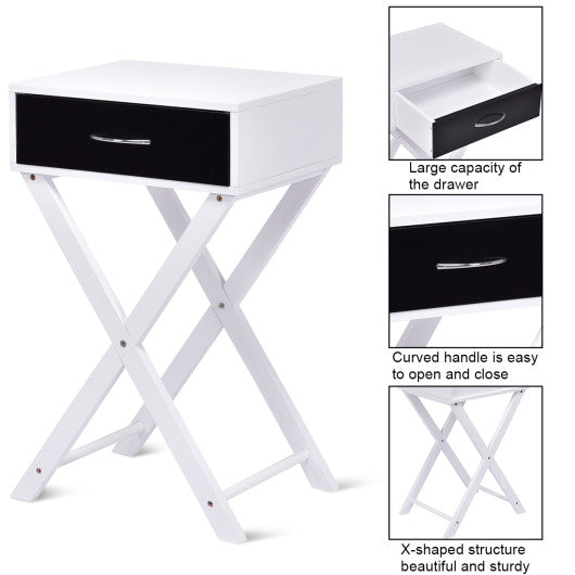 Modern X-Shape Accent Side End Table-Black