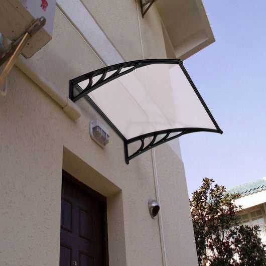 40 x 40 Inch Outdoor Polycarbonate Front Door Window Awning Canopy-Black