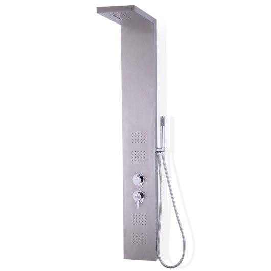 55 Inch Brushed Stainless Steel Shower Panel Rainfall Waterfall