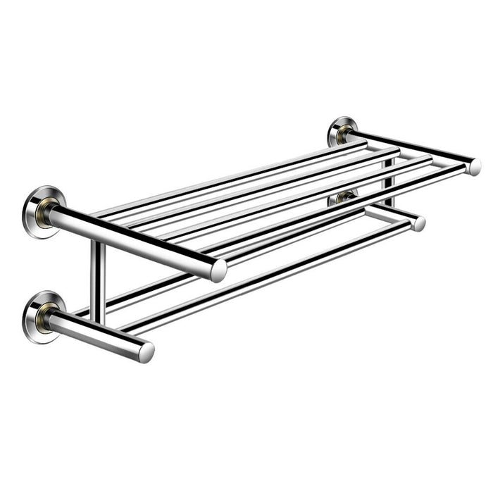 24 Inch Wall Mounted Stainless Steel Towel Storage Rack with 2 Storage Tier