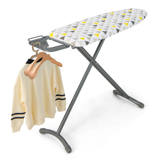 44 x 14 Inch Foldable Ironing Board with Iron Rest Extra Cotton Cover-White