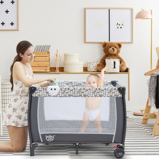 4-in-1 Portable Baby Playard with Changing Station and Net