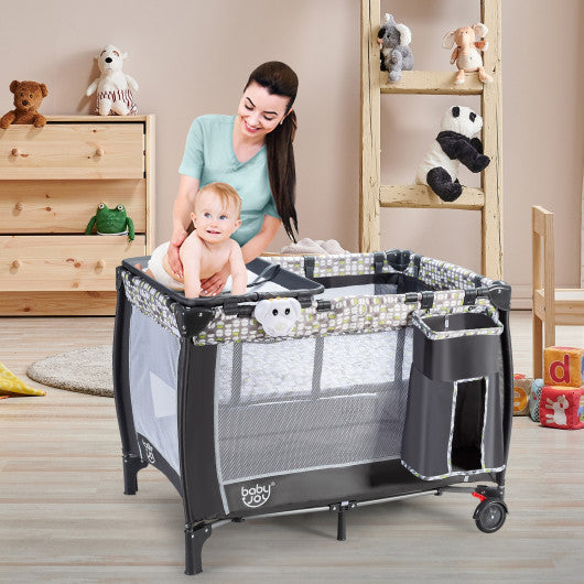 4-in-1 Portable Baby Playard with Changing Station and Net