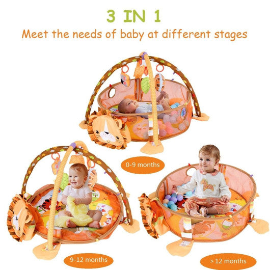 3-in-1 Cartoon Baby Infant Activity Gym Play Mat