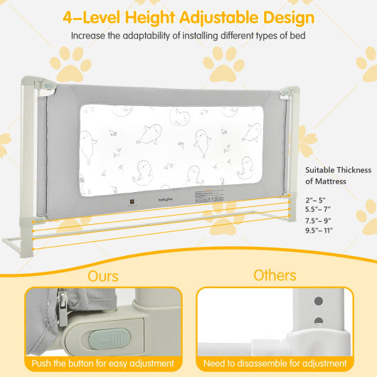 Bed Rail Guard for Toddlers Kid with Adjustable Height and Safety Lock-79 inch