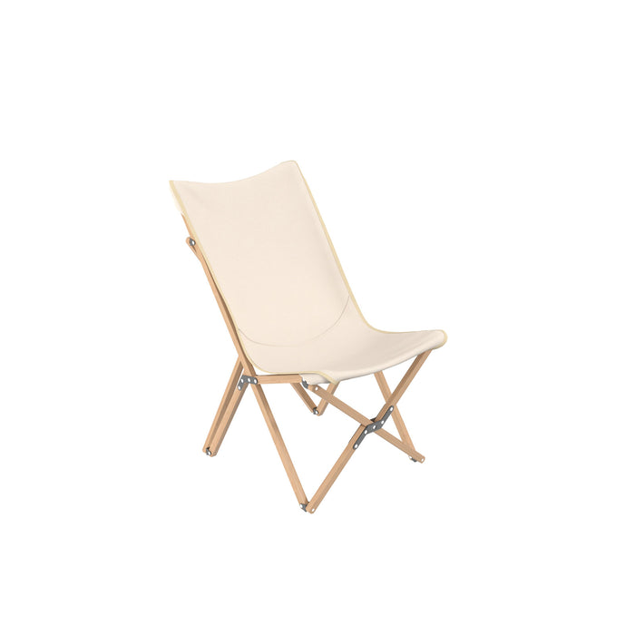 Set of 2 Bamboo Dorm Chair with Storage Pocket for Camping and Fishing-Beige