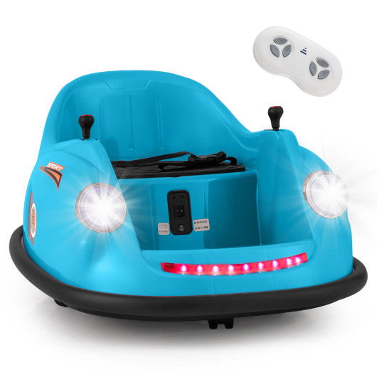 12V Electric Kids Ride on Bumper Car Battery Powered Bumping Car with Remote Control-Blue