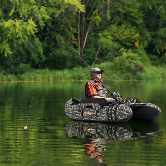 Inflatable Fishing Float with Adjustable Straps & Storage Pockets-Camouflage