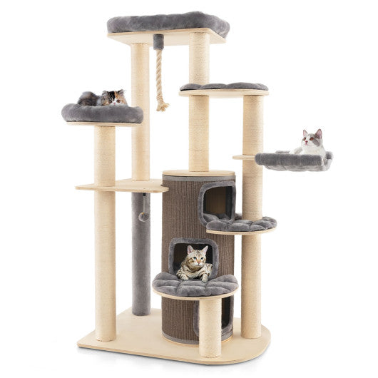 Multi-Level Cat Tree with 3-story Cat Condo-Gray