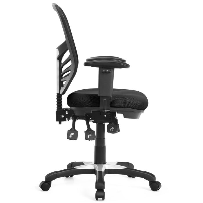 Ergonomic Mesh Office Chair with Adjustable Back Height and Armrests-Black